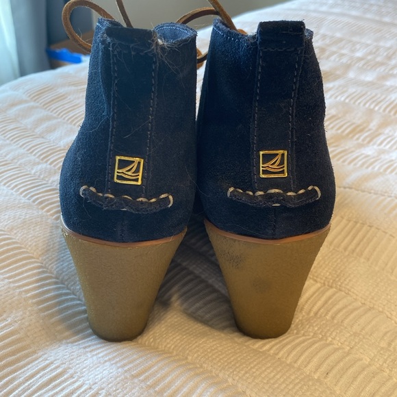 Sperry Navy Wedge Ankle Boots - Picture 3 of 7